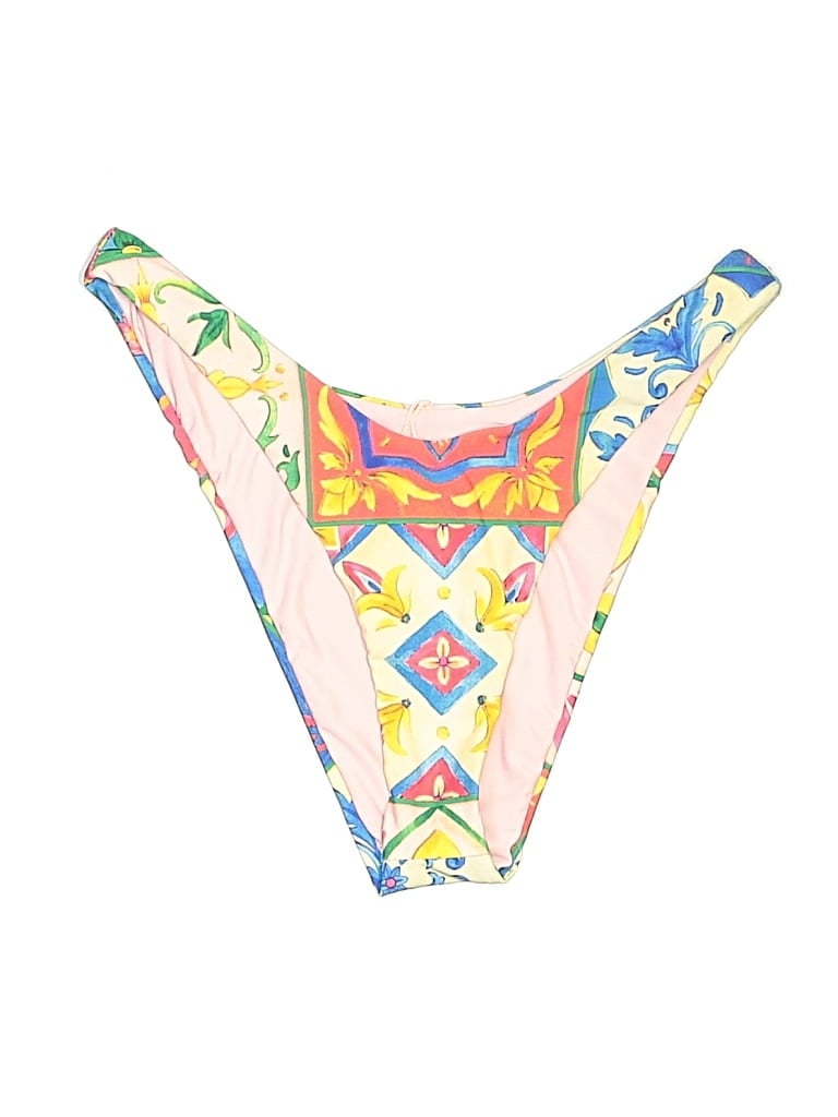 Pre-owned Lulus Swimsuit Top Ivory Print Pattern Swimwear