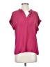 Pleione 100% Polyester Pink Short Sleeve Blouse Size S - photo 1