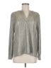 Kim & Cami Metallic Silver Long Sleeve Top Size M - photo 1