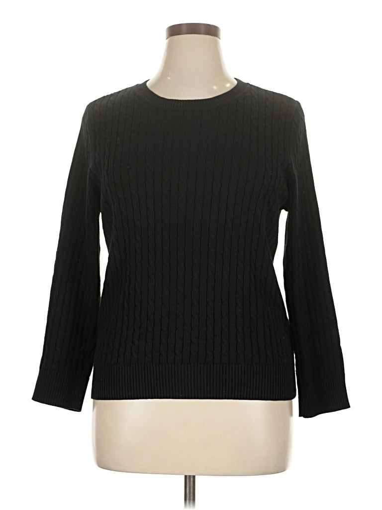 Pre-owned Karen Scott Pullover Sweater In Black