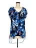 August Moon 100% Polyester Blue Short Sleeve Blouse Size M - photo 1