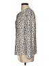 Ann Taylor LOFT Animal Print Ivory Long Sleeve Blouse Size S - photo 5