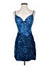 Unbranded 100% Polyester Stars Blue Cocktail Dress Size 2 - photo 1