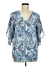 Jouica Paisley Blue Short Sleeve Blouse Size M - photo 1