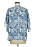 Jouica Paisley Blue Short Sleeve Blouse Size M - photo 2