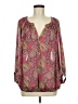 Ann Taylor LOFT 100% Polyester Pink Long Sleeve Blouse Size M - photo 1