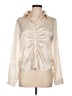 Love Tree Metallic Ivory Long Sleeve Blouse Size L - photo 1