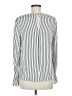 Lewit Stripes Silver Long Sleeve Silk Top Size M - photo 2