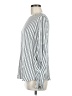Lewit Stripes Silver Long Sleeve Silk Top Size M - photo 5