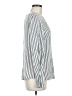 Lewit Stripes Silver Long Sleeve Silk Top Size M - photo 4