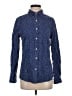 J. McLaughlin 100% Spandex Polka Dots Blue Long Sleeve Button-Down Shirt Size S - photo 1