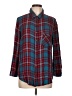 Faded Glory 100% Rayon Plaid Teal Long Sleeve Button-Down Shirt Size L - photo 1