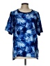 Lands' End Tie-dye Blue Short Sleeve Blouse Size 10 - photo 1