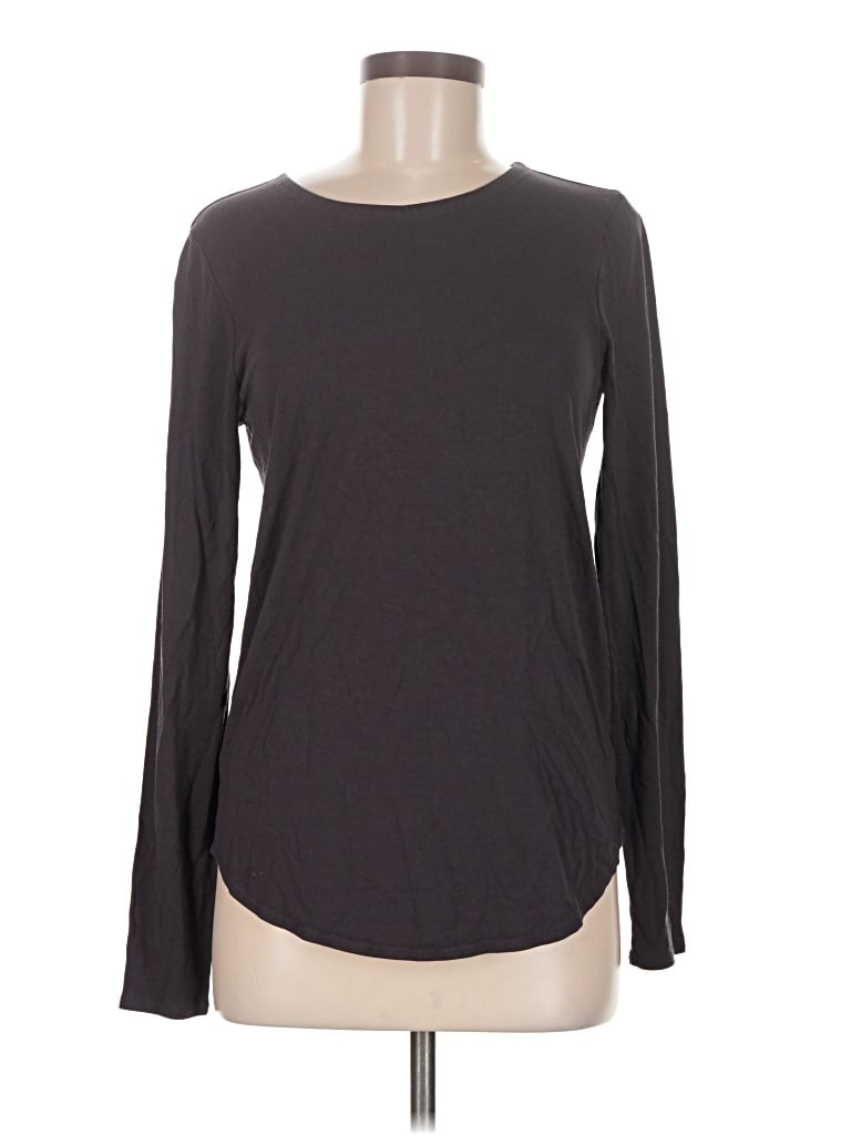 Pre-owned Cupio Long Sleeve Top Gray Boatneck Tops
