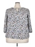 Collective Concepts 100% Polyester Paisley Blue 3/4 Sleeve Blouse Size 2X - photo 1