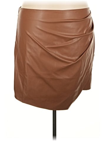 Shein Curve Faux Leather Skirt (view 1)
