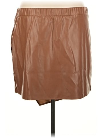 Shein Curve Faux Leather Skirt (view 2)