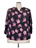 Ava James 100% Polyester Floral Black 3/4 Sleeve Blouse Size 2X - photo 1