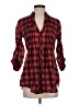 Bebop 100% Cotton Plaid Red 3/4 Sleeve Button-Down Shirt Size S - photo 1