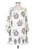 Roe + May 100% Rayon Floral White Casual Dress Size S - photo 1