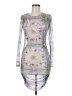 Missguided Graphic Silver Cocktail Dress Size 6 - photo 1
