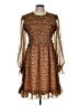 Rachel Parcell 100% Polyester Print Brown Cocktail Dress Size L - photo 1