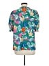 BTFBM 100% Polyester Tropical Teal Short Sleeve Blouse Size M - photo 2