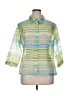 Elementz Stripes Green 3/4 Sleeve Blouse Size XL - photo 1