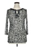 Charter Club Animal Print Silver 3/4 Sleeve Blouse Size XL - photo 1