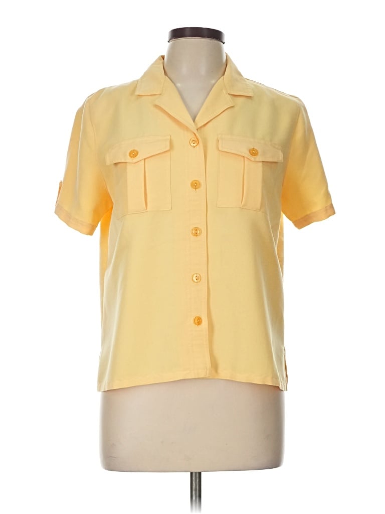 Pre-owned Alfred Dunner Short Sleeve Blouse In Yellow