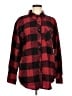 Maurices 100% Cotton Plaid Red Long Sleeve Button-Down Shirt Size M - photo 1