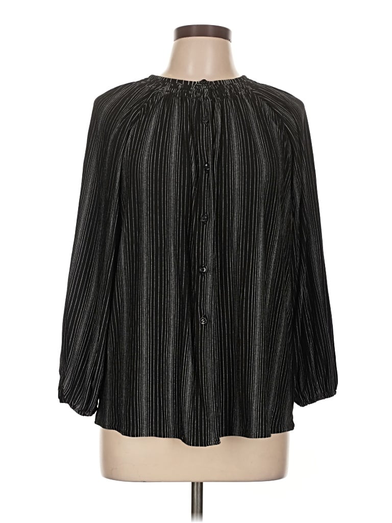 Pre-owned Tucker 3/4 Sleeve Blouse In Black