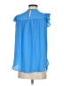 Ann Taylor LOFT 100% Polyester Blue Sleeveless Blouse Size XS - photo 2