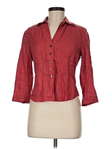 AK Anne Klein 3/4 Sleeve Button-Down Shirt (view 1)