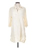 Ekouaer 100% Rayon Ivory 3/4 Sleeve Button-Down Shirt Size S - photo 1