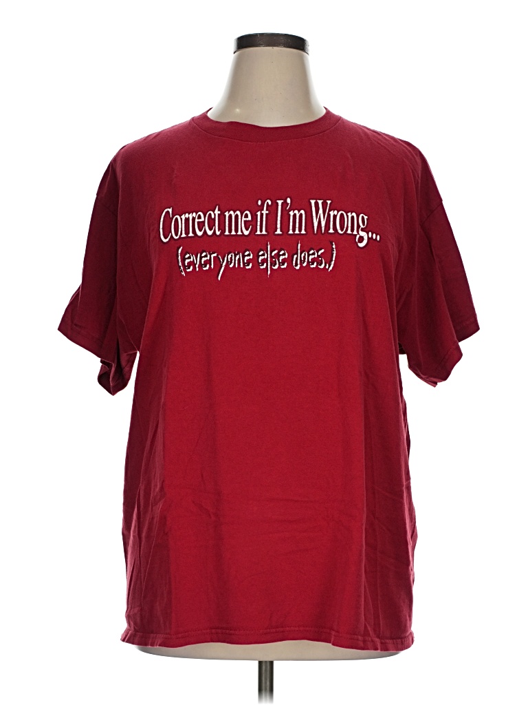 Pre-owned Assorted Brands Short Sleeve T-shirt In Burgundy