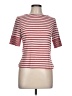Three Dots Stripes Red Short Sleeve Turtleneck Size L - photo 1