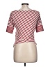 Three Dots Stripes Red Short Sleeve Turtleneck Size L - photo 2
