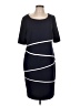 Connected Apparel Color Block Blue Casual Dress Size 12 - photo 1