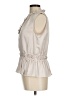 T Tahari 100% Polyester Ivory Tan Sleeveless Blouse Size M - photo 5