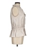 T Tahari 100% Polyester Ivory Tan Sleeveless Blouse Size M - photo 4