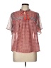 Lucky Brand 100% Polyester Orange Short Sleeve Blouse Size L - photo 1