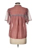 Lucky Brand 100% Polyester Orange Short Sleeve Blouse Size L - photo 2