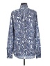 Banana Republic 100% Polyester Paisley Blue Long Sleeve Blouse Size M (tall) - photo 2