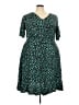 BLOOMCHIC 100% Rayon Animal Print Teal Casual Dress Size 22 - photo 1