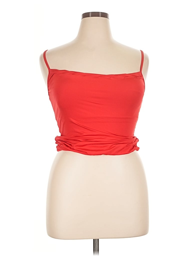 Pre-owned Jantzen Sleeveless Top Red Strapless Neckline Tops