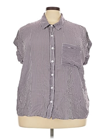 Cosmic Blue Love Sleeveless Button-Down Shirt (view 1)