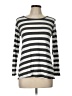 Chris & Carol Stripes Silver Long Sleeve Top Size L - photo 1
