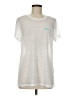 Unbranded Metallic Ivory White Short Sleeve T-Shirt Size M - photo 1