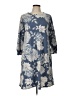 Apt. 9 Floral Blue Gray Casual Dress Size L - photo 1